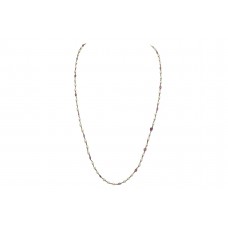 Single strand string Necklace peal and ruby beads stone P 363